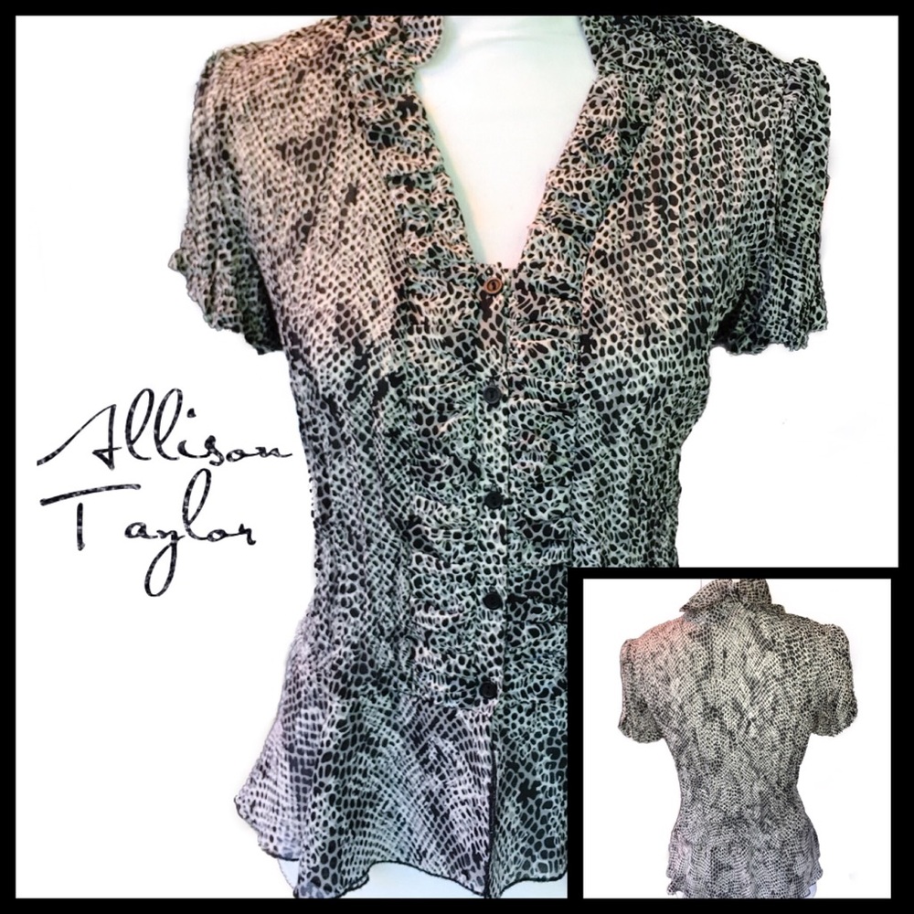 Allison Taylor Women’s Button Front Ruffled Top S